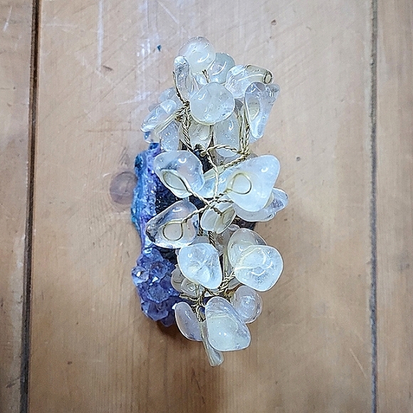 Raw AMETHYST Wirewrapped Polished Quartz Bonsai Tree - Picture 9 of 10